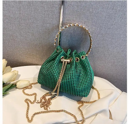 eybag Designer Chain Rhinestone Bucket Bags Totes Handbag Purses Women Shoulder Crossbody Bags New Evening Clutch Bag