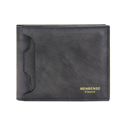 eybag Classic Men's Wallets Vintage Genuine PU Leather Wallet RFID Anti Theft Short Fold Business Card Holder Purse Wallet Man