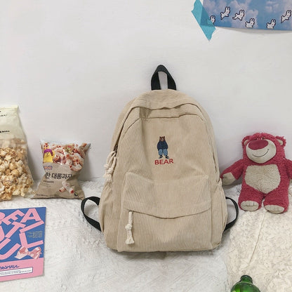 eybag Corduroy Backpack Cute Fashion Women Backpack Female Girl School Backpack Female Travel Shoulder Bags For Teenage Mochila