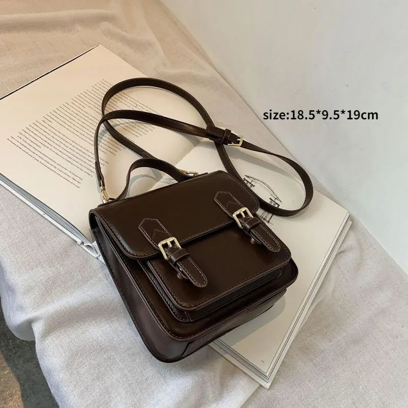 eybag - Women Small Square Bag Japanese Jk Uniform Bag 2023 New High Quality PU Leather Female Handbag Retro Ladies Messenger Bag