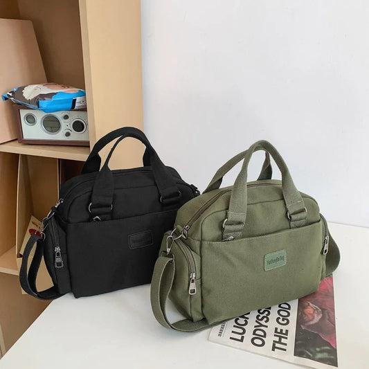 eybag Large Capacity Canvas Handbags For Women Solid Classic Packages For Men 100% Cotton Korea Messenger Bags Unisex Cloth Satchels