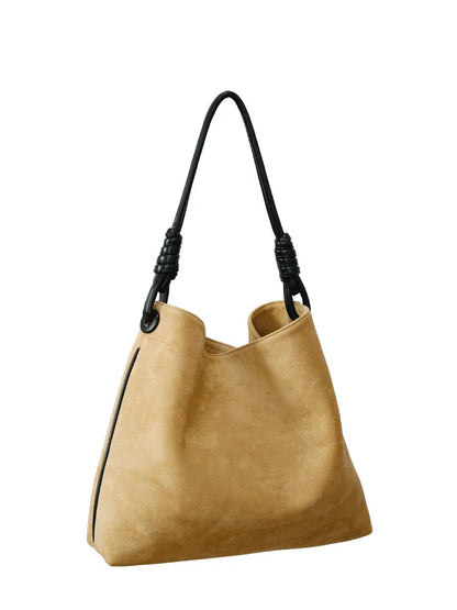 Lkblock Large Capacity Retro Suede Bucket Bag for Autumn and Winter Handbags for Women Tote Bag