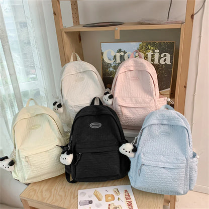 eybag Teen School Bag for Girls Backpack Solid Color Women Bookbags Middle Student Schoolbag Large Cute Nylon Bagpack Bolsos De Mujer