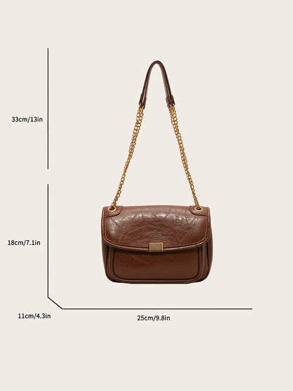 eybag Retro Small Shoulder Bags for Women Fashion Designer Trend PU Leather Chain Crossbody Bag Female Handbags