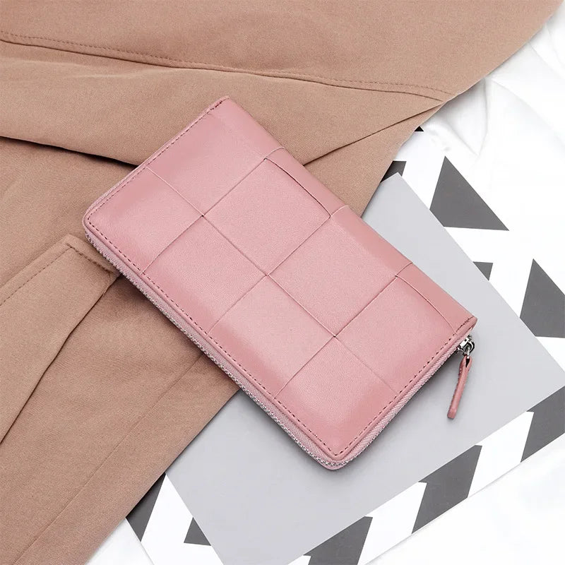 eybag 2024 New Fashion Genuine Leather Women Long Wallets Real Leather Female Luxury Brand Design Clutch Girl Lady Gift Cash Purse