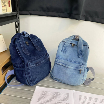 eybag Denim Canvas Female Backpack College Student School Bag For Teenager Girls Vintage Women Kawaii Backpack Ladies Travel Book Bag