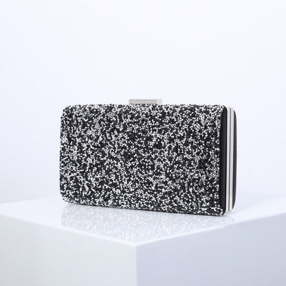 eybag Women Evening Clutch Bag Sequin Clutch Female Crystal Day Clutch Wedding Purse Party Banquet Black/Gold Silver