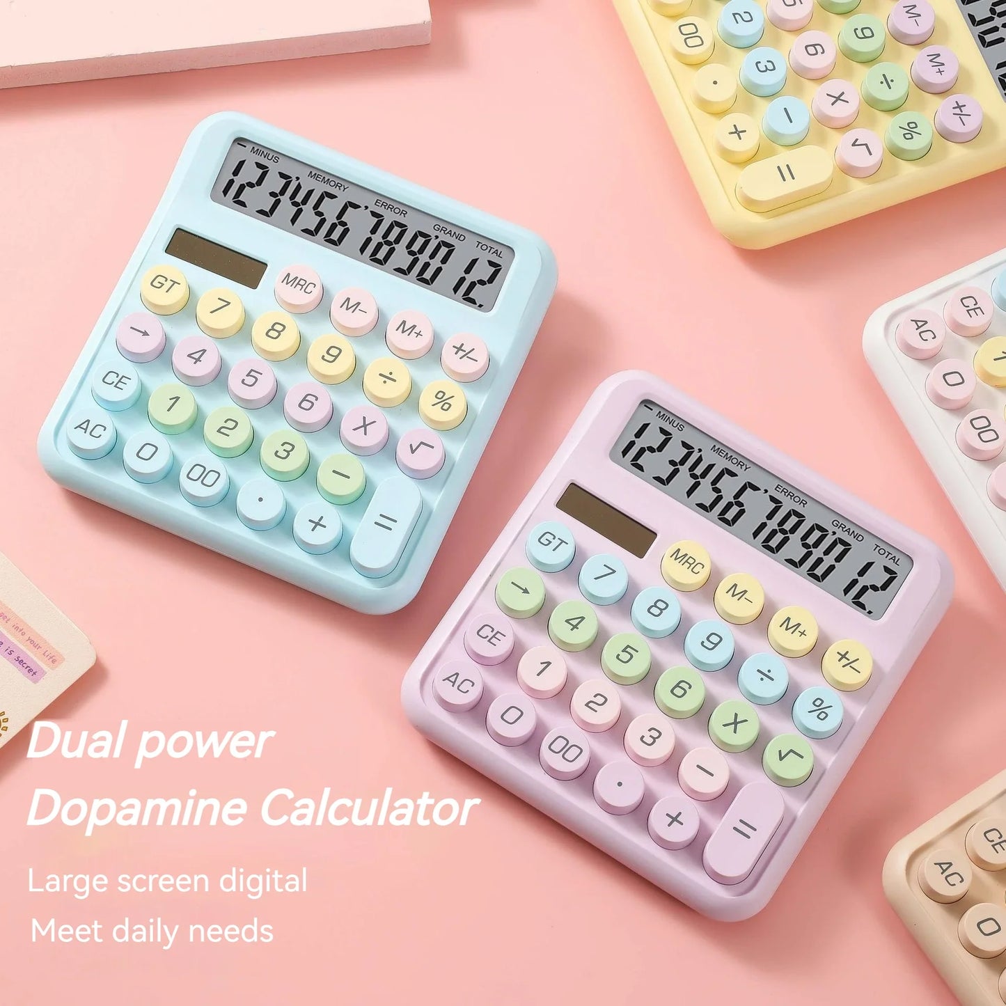 eybag Dopamine Candy Colored Desktop Calculator, High Beauty, Office, School, Student Stationery, Cute, Kawaii