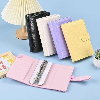 eybag A5 A6 A7 Crocodile Color 6 Ring Binder PU Clip-on Notebook Leather Loose Leaf Notebook Cover Notebooks Journal Stationery