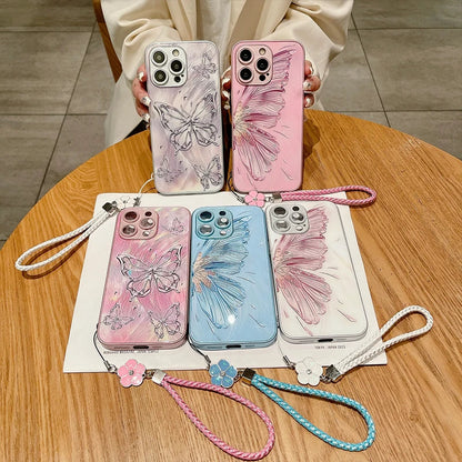 eybag New Apple Phone Case PC+TPU Material With Rope For iPhone 14 Por Max Phone Case For iPhone 15 14 13 12 11 Por Max Phone Case