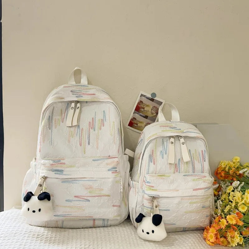 eybag Middle School Students Nylon Shoulders Backpack Large Capacity Schoolbag Teen Girls Sweet Cute Backpacks Outdoor Travel Backpack