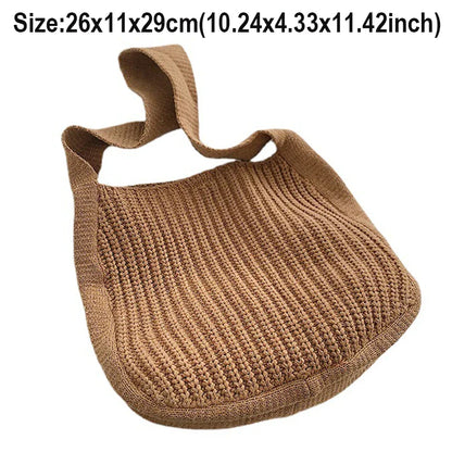 Lkblock Fashion Knitted Shoulder Bags Autumn & Winter Style Solid Color Women Handbags INS Design Weave Bags for Female Ladies Big Tote