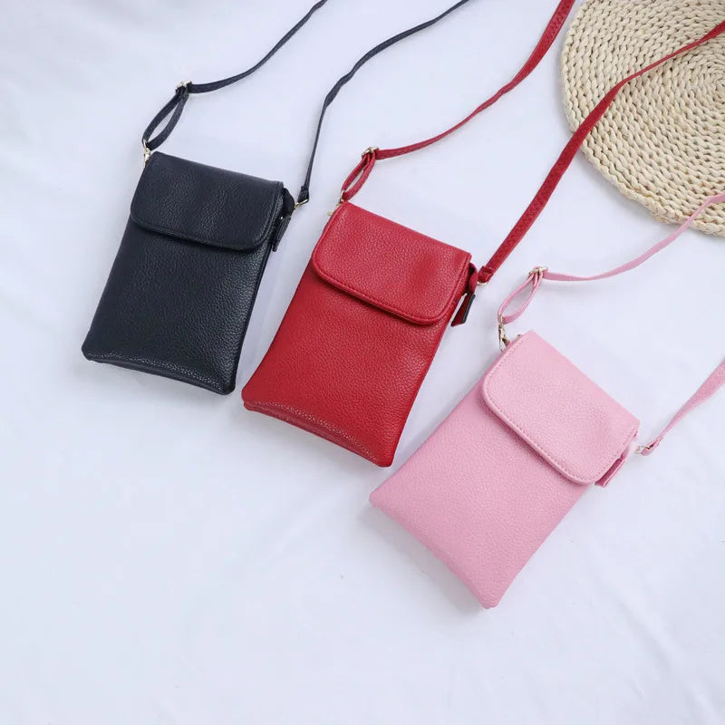 eybag Fashion Women Crossbody Bag PU Leather Mobile Phone Purse Bags Solid Flap Messenger Bag Small Female Shoulder Handbag for Women