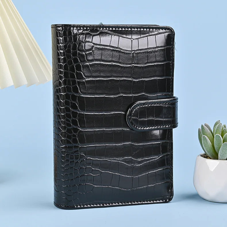 eybag A5 A6 A7 Crocodile Color 6 Ring Binder PU Clip-on Notebook Leather Loose Leaf Notebook Cover Notebooks Journal Stationery