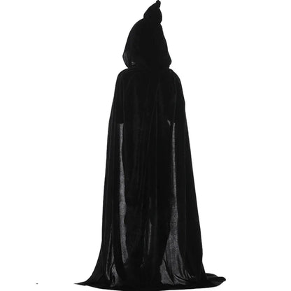 -Halloween Custom Halloween Adult Kids Witch Cloak Cape Hooded Cosplay Costume Death Cloak Carnival Party Halloween Long Cape 8 Colors