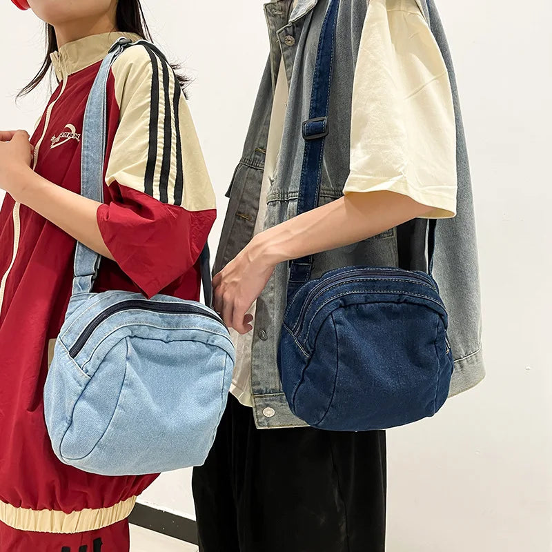 eybag Korean Fashion Denim Bag Women&Men Couple Crossbody Bags Small Purses and Handbags Casual Jean Bag Vintage Shoulder Bag Women