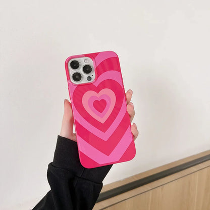 eybag Fashion Cute Love Heart Phone Case for IPhone 15 14 13 12 11 Pro Max Mini X XR XS 7 8 Plus SE Shockproof Glossy Tpu Cover