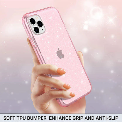 eybag New Bling Sparkle Soft Clear TPU Phone Case For iPhone 15 14 13 12 11 Pro Max Plus X XS Max XR Girls Pink Slim Thin Bumper Cover