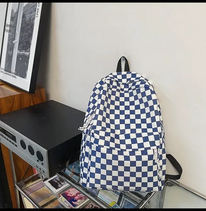 eybag Solid Color Schoolbag Backpack Boys Girls Junior High School Students Plaid Student Schoolbag New Japanese Backpack