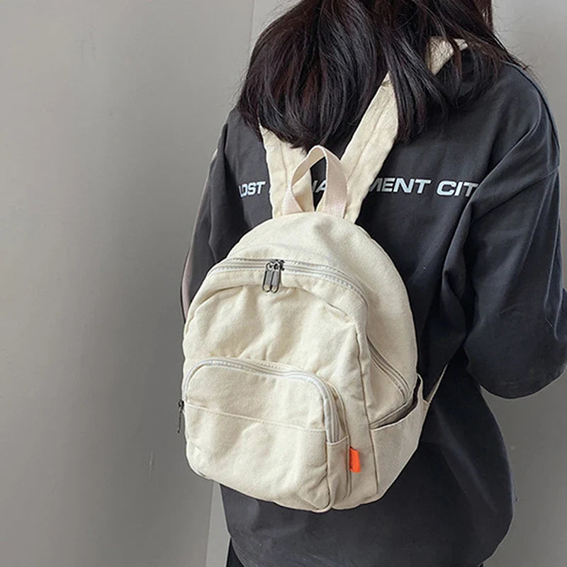 eybag Canvas Women Small Backpack Vintage Feminina School Mini Backpack Women  Bagpack Female Solid Girl Backpack