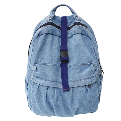 eybag New Casual Denim Blue Women Backpack Vintage Large Capacity Student Backpack Female College School Bags Boy Girl Travel Book Bag