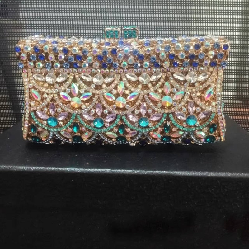 eybag Women Rhinestones Clutch Purse Red Minaudiere Bag For Party Wedding Crystal Evening Bags Handbag Bridal Clutches Bag Lady