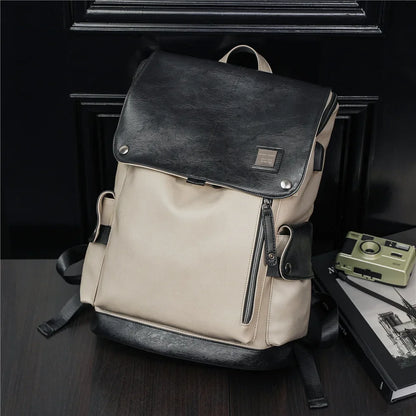 eybag Fashion Large Capacity Men's Backpack Casual Business15.6inch Laptop Backpacks Men Bags Luxury PU Leather Backpack Mochila