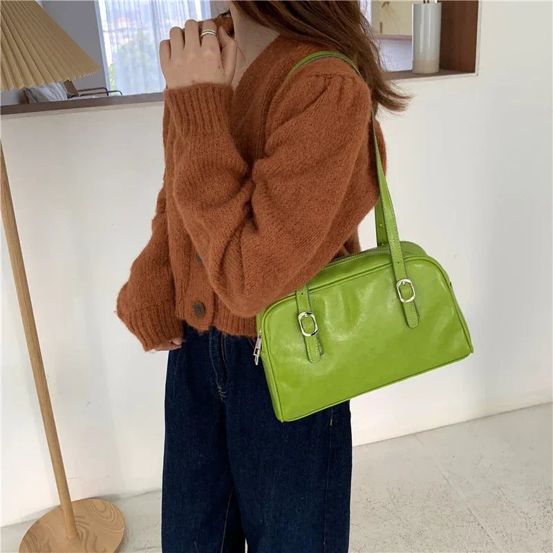 eybag Fashion Women Green Big Shoulder Bags PU Leather Female Purse Handbags Large Capacity Ladies Daily Small Casual Tote Bolso Mujer