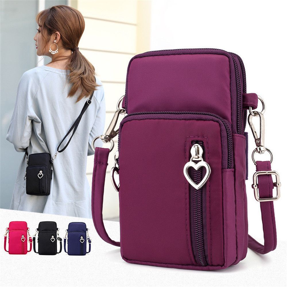 eybag Women's Mini Shoulder Bag Oxford Waterproof Handbag Wrist Pouch Wallet Sports Cell Mobile Phone Bag Crossbody Bags for Girls