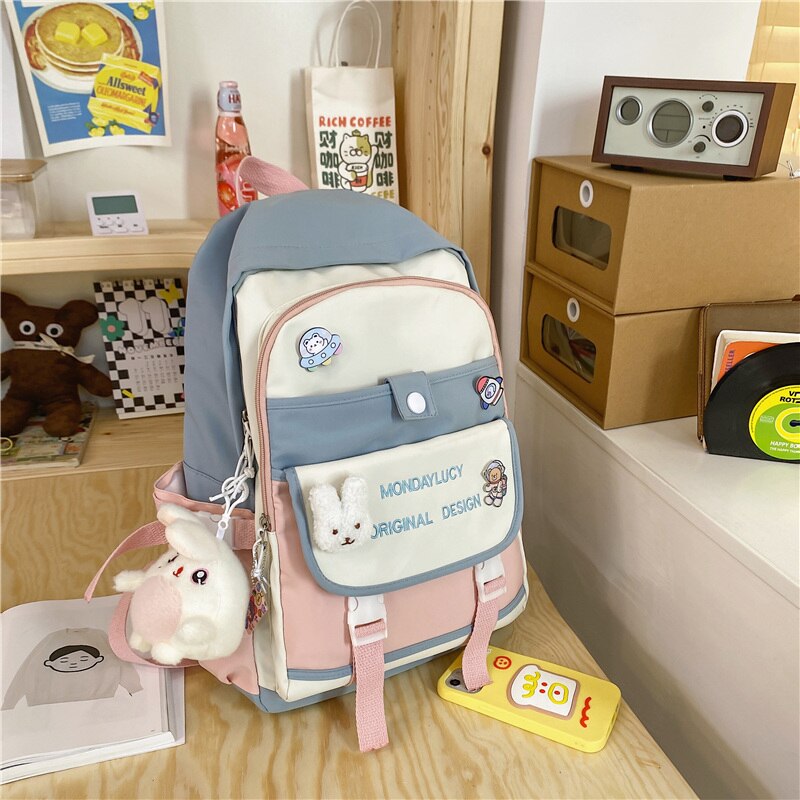 eybag Women Backpack Large Cute Female Multi-pocket Travel Bagpack Student Schoolbag for Teenage Girl Book Knapsack New Mochila 2022