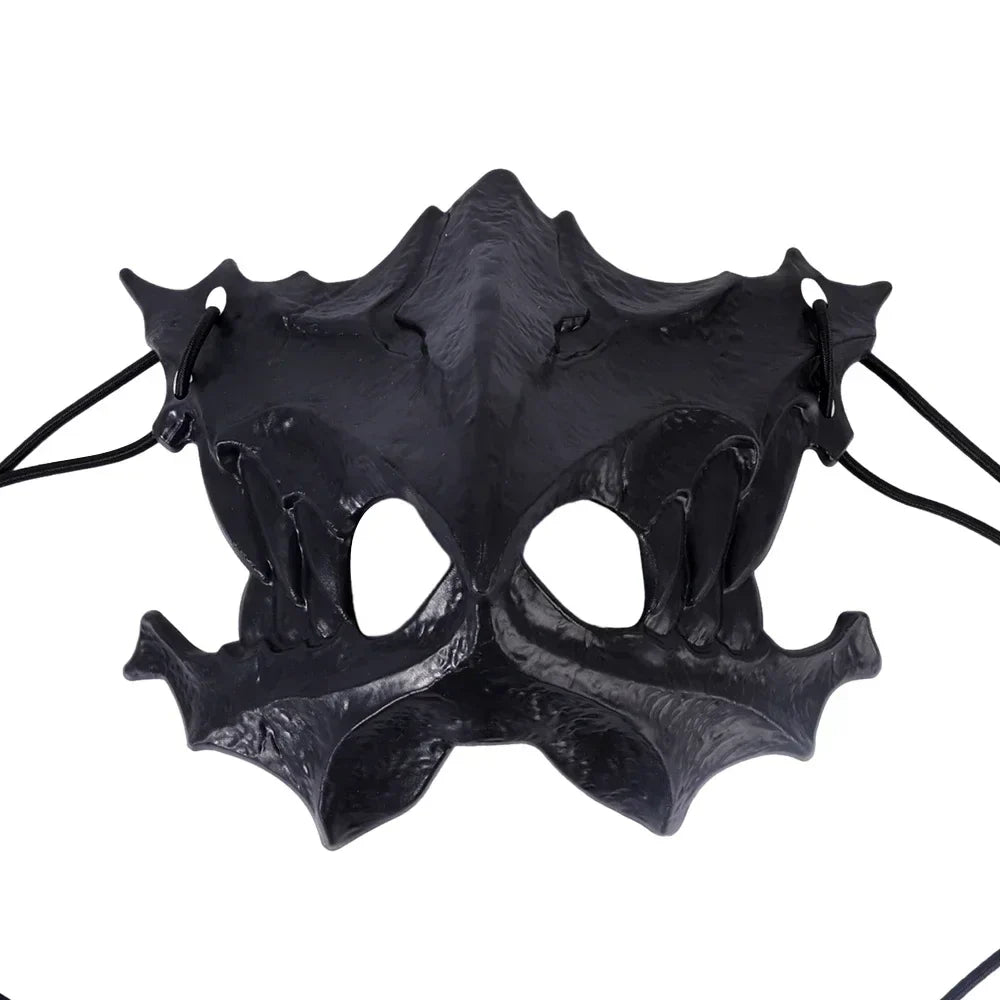 -Halloween Custom Party Skull Mask Long Teeth Demon Skeleton Half Face Mask Wolf Dragon Tiger Houjuu Nue Mask Cosplay Halloween Costume Props