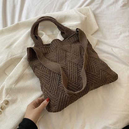 eybag Luxury design handbags for women winter wool knitting the tote bag Fashion Shoulder Female bag Women's purses messenger bag