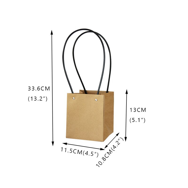 eybag Portable Flower Box Kraft Paper Handy Gift Bag With Handhold Wedding Rose Party Gift Box Packaging Cardboard Box Bag For Wedding