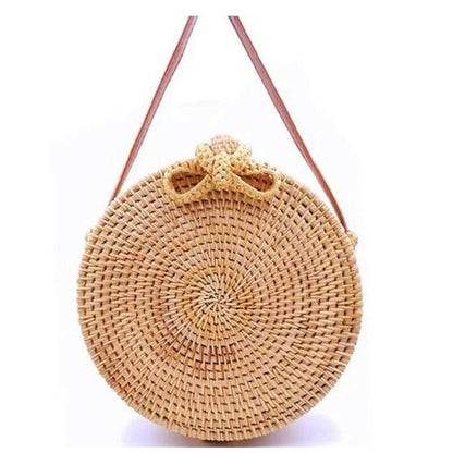 eybag Round Women Shoulder Bag Square Straw Beach Bags Wicker Bali Box Female Crossbody Bag Rattan Woven Summer Handbag Messenger Tote