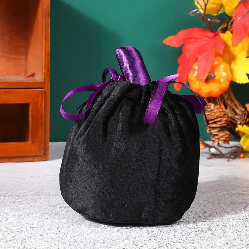 eybag Halloween Gift Bag Pumpkin Bag Party Candy Bagg Decorative CandyBag Velvet Bag Trick Or Treat Kids Pumpkin Candy Package