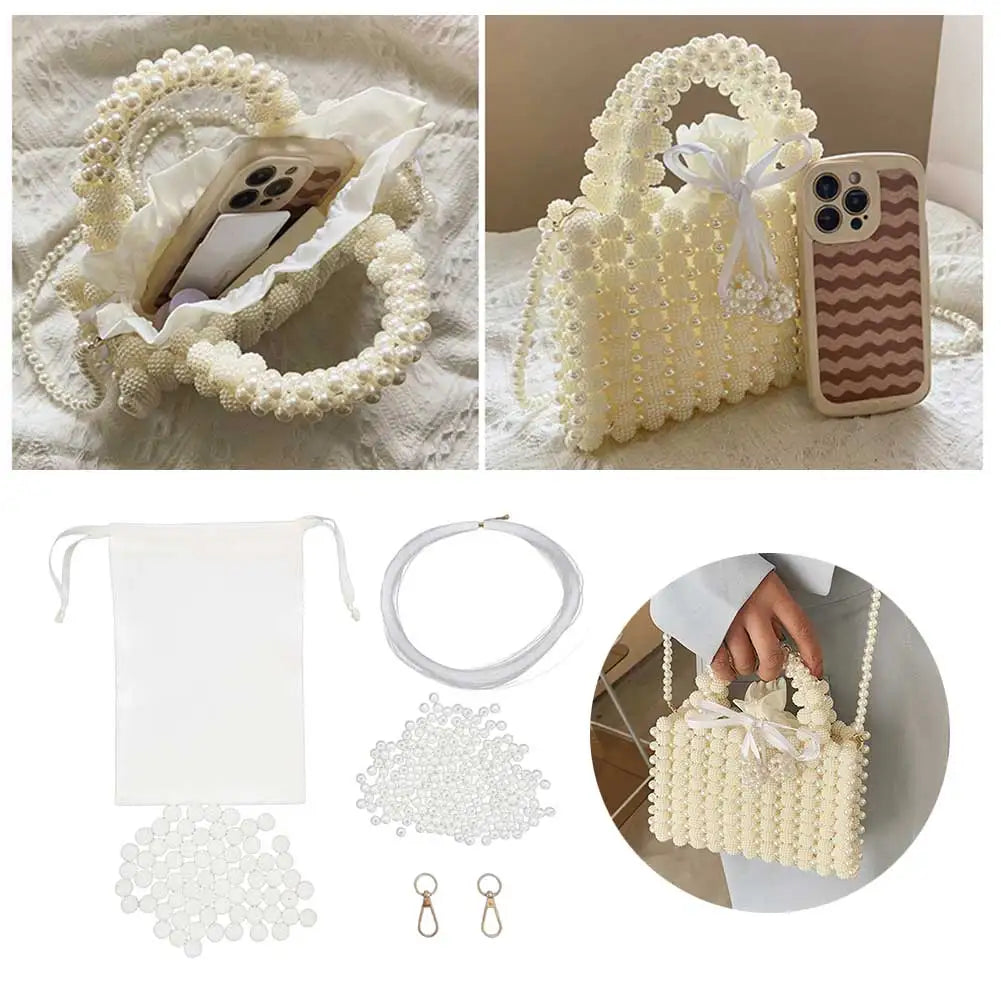 eybag Luxury Handmade Pearl Purses Ladies Wedding Bridal Party Beaded Evening Bag Magic Handbags Designer Crossbody Bag Women's Wallet