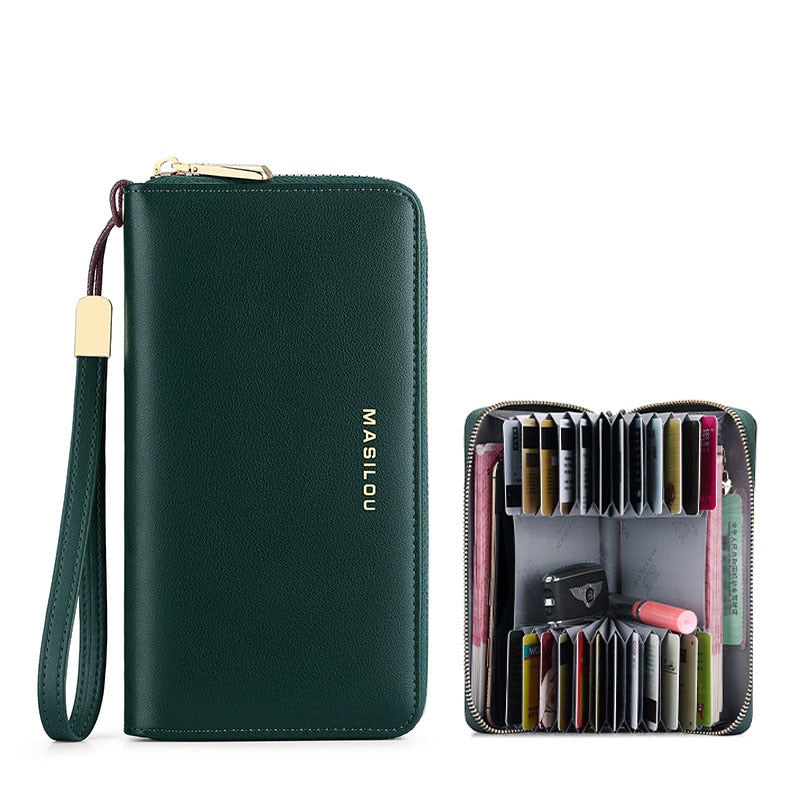 eybag Women's Long Zipper Wallet Genuine Leather Wallets for Women RFID Blocking Clutch Bag Credit Card Holder Bag Purses Wallet Men