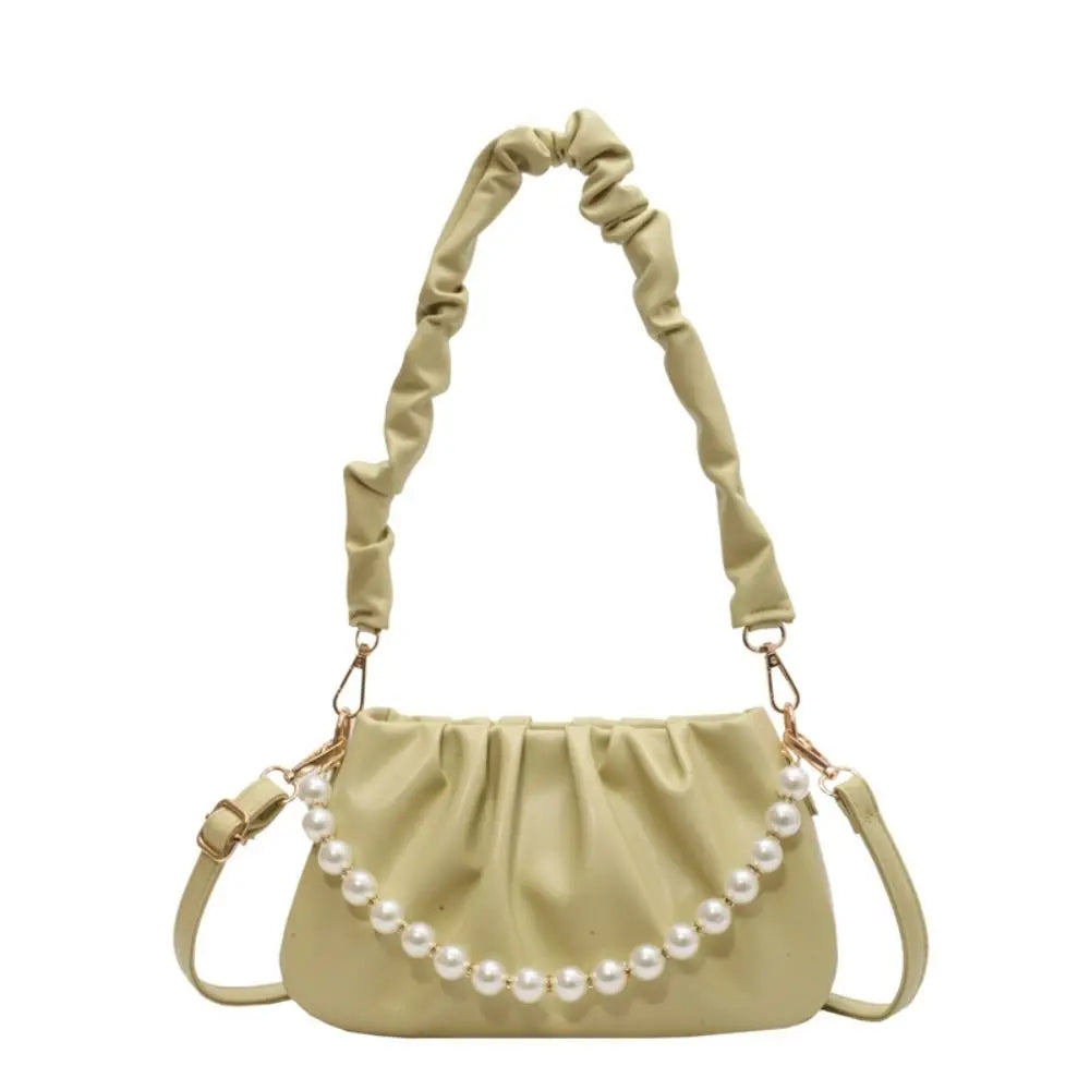 eybag Minimalist Faux Pearl Decor Ruched Bag - Women Shoulder Bags