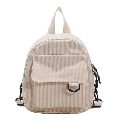 eybag Corduroy Backpack Fashion Women Bookbags Pure Color Shoulder Bag Teenger Girl Travel Bags Female Mochila Striped Rucksack