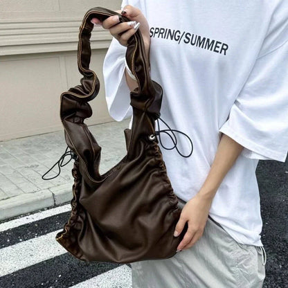 eybag Casual Pleated Shoulder Bag for Women pu Leather Crossbody Bag Designer Female Luxury Armpit bag lady Purses and Handbags