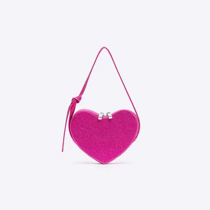 eybag PU Leather Women Heart-shaped Crossbody Bag Luxury Designer drill Shoulder Bags for Ladies Female Evening Clutch Purse Handbags