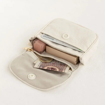 eybag 1 Piece Mini Portable Coin Purse Card Holder for Student Simplicity Solid Color Wallet Card Organizer Cute Small Lipstick Bag