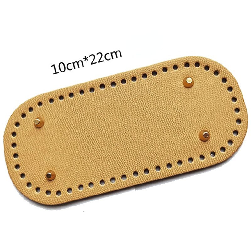 eybag 10x22/12x25cm Long Oval Bottom For Knitted  PU Leather Bag Accessories Handmade Bottom With Holes Crochetbag Base Wholesale