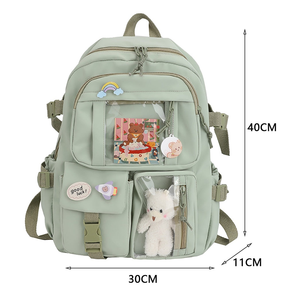 eybag Japanese Girls Aesthetic Backpack Cute School Bags For Student Teens Girls Pockets Kawaii Women Laptop Backpack Harajuku Mochila