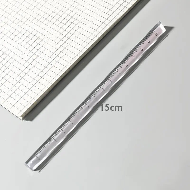 eybag 1Pcs Simple Transparent Triangular Straight Ruler Creative 15m/20cm Rulers Drawing Measuring Tools Stationery School Supplies