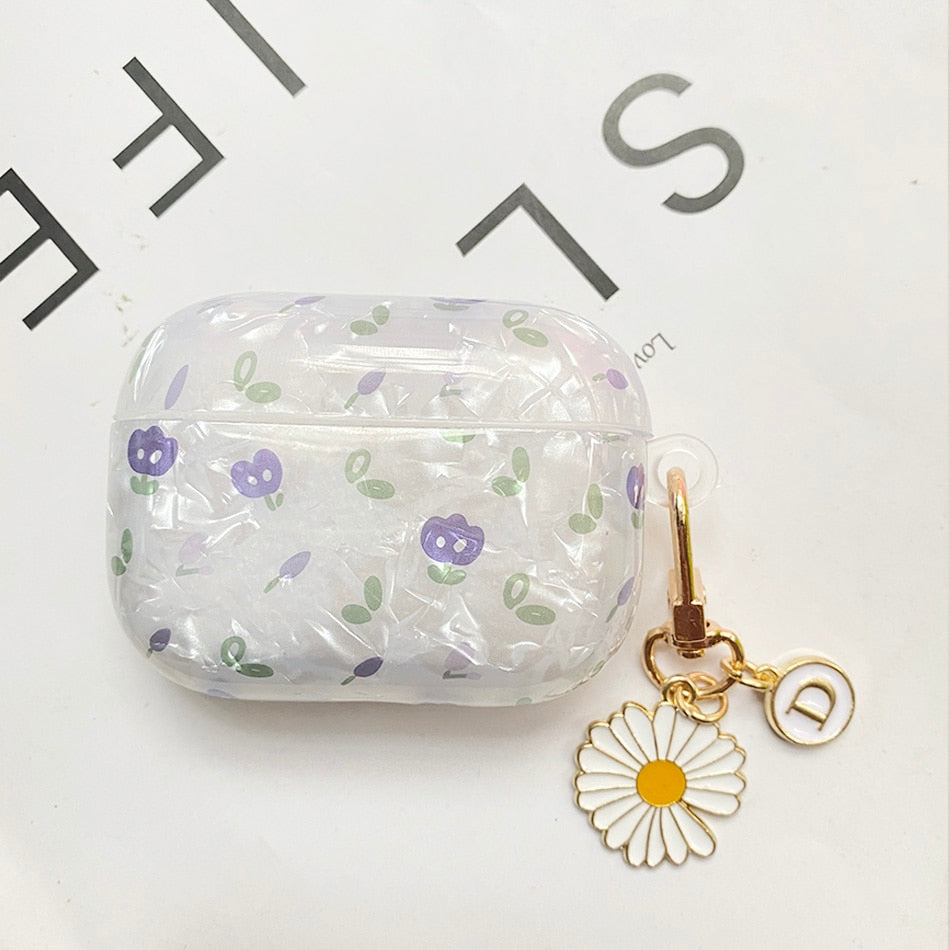 eybag For AirPods Pro /airpod 3/AirPods 2 Case Cute Korean bear flower tulip Pendant headphone case Air pods 3 silicone Earphone Cover