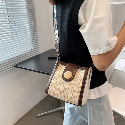 eybag Small Pu Straw Cover Crossbody and Shoulder Bags for Women 2022 Lace Fashion Messenger Bag New Designer Luxury High-capacity