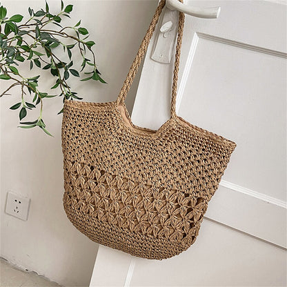 eybag Casual Design Straw Weave Bags Trend Luxury Women Shoulder Bag Fashion Female Beach Handbags Large Capacity Travel Tote Bag Sac