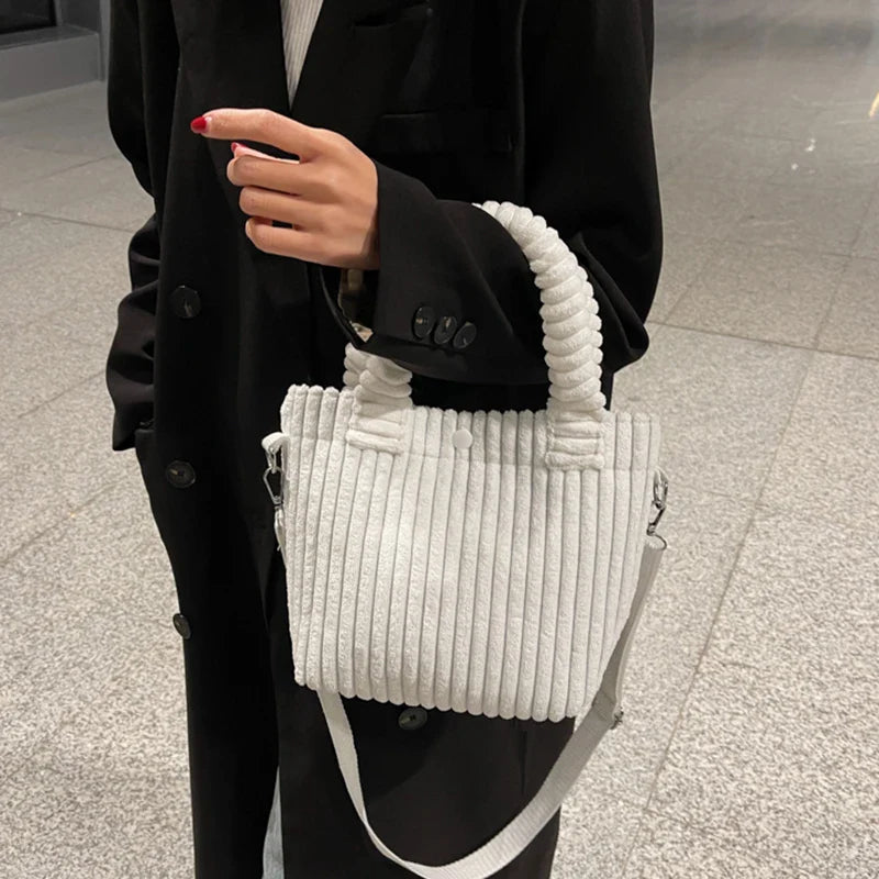 eybag Women Autumn Winter Corduroy Messenger Bag Fashion Chic Cute All-match Korean Style Shoulder Bags Solid Fashion Handbags