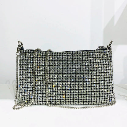 eybag Lady Shiny Evening Bags For Women Luxury Designer Shoulder And Purses 2023 New In Metallic Mosaic Imitation Diamond Sling Bag